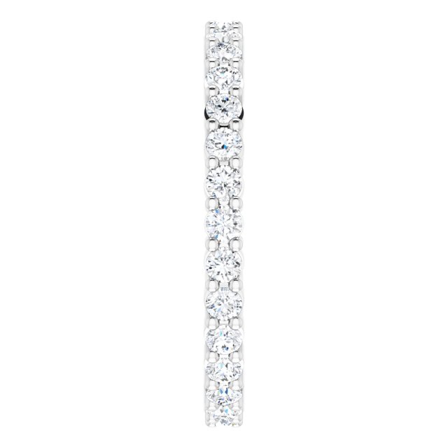 10K Gold Round Lab-Grown Diamond Shared-Prong Eternity Band – 1.7 mm Stones - White Gold - view 4