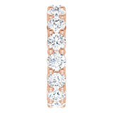 10K Gold Round Natural Diamond Shared-Prong Eternity Band – 3.8 mm Stones - Rose Gold - view 4