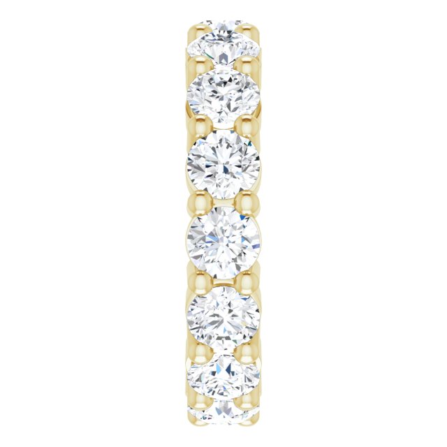10K Gold Round Lab-Grown Diamond Shared-Prong Eternity Band – 3.8 mm Stones - Yellow Gold - view 4