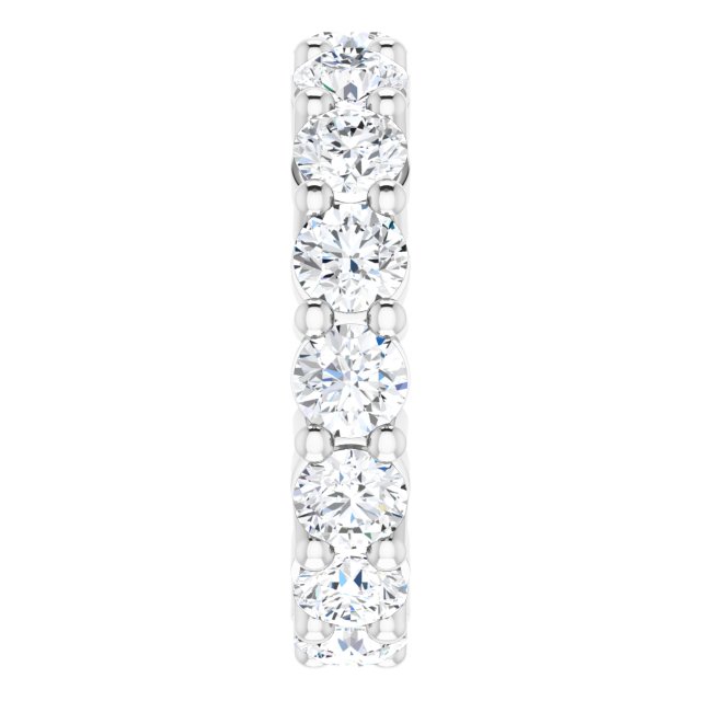 10K Gold Round Natural Diamond Shared-Prong Eternity Band – 3.8 mm Stones - White Gold - view 4
