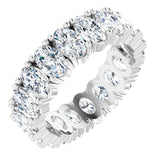 14K Gold Oval Lab-Grown Diamond Shared-Prong Eternity Band – 5x3 mm Stones - White Gold