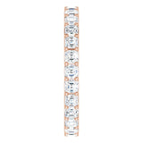 14K Gold Asscher Lab-Grown Diamond Shared-Prong Eternity Band – 2x2 mm Stones - Rose Gold - view 4