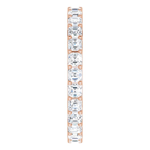 14K Gold Asscher Lab-Grown Diamond Shared-Prong Eternity Band – 2x2 mm Stones - Rose Gold - view 4