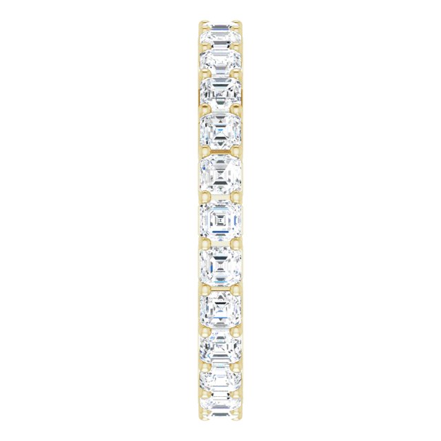 14K Gold Asscher Lab-Grown Diamond Shared-Prong Eternity Band – 2x2 mm Stones - Yellow Gold - view 4