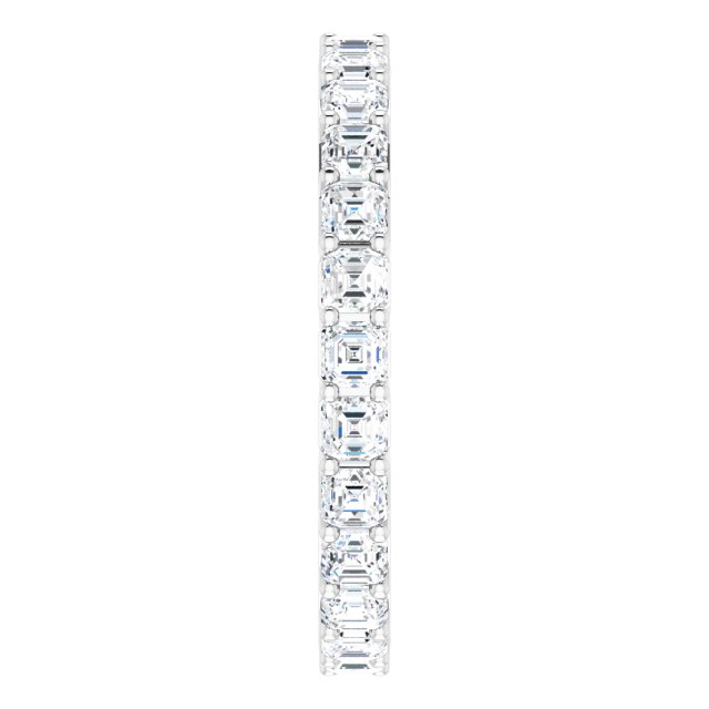 Platinum Asscher Lab-Grown Diamond Shared-Prong Eternity Band – 2x2 mm Stones - view 4