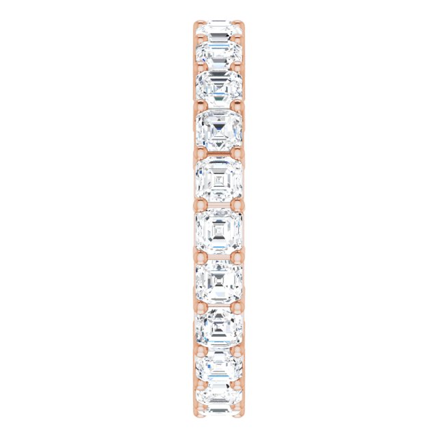 14K Gold Asscher Lab-Grown Diamond Shared-Prong Eternity Band – 2.3x2.3 mm Stones - Rose Gold - view 4