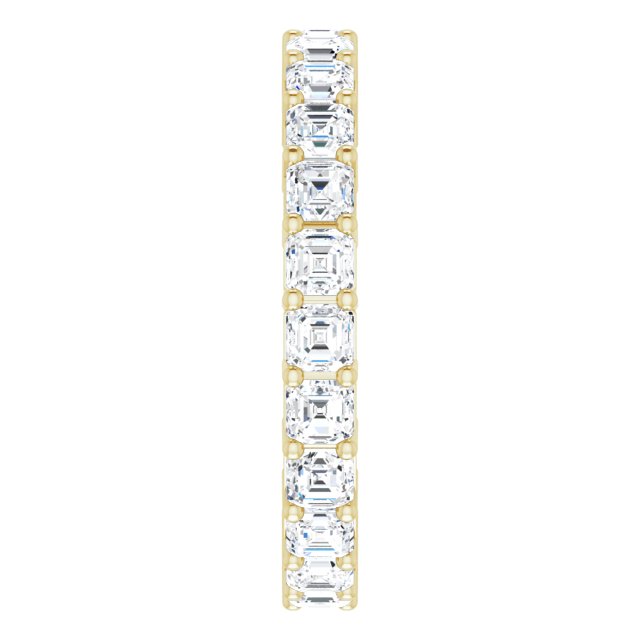 14K Gold Asscher Lab-Grown Diamond Shared-Prong Eternity Band – 2.3x2.3 mm Stones - Yellow Gold - view 4