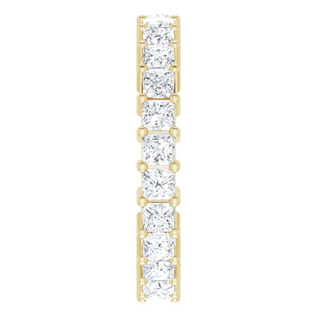 10K Gold Square Natural Diamond Shared-Prong Eternity Band – 2.25x2.25 mm Stones - Yellow Gold - view 4