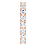 10K Gold Round Natural Diamond Shared-Prong Eternity Band – 2.75 mm Stones - Rose Gold - view 4