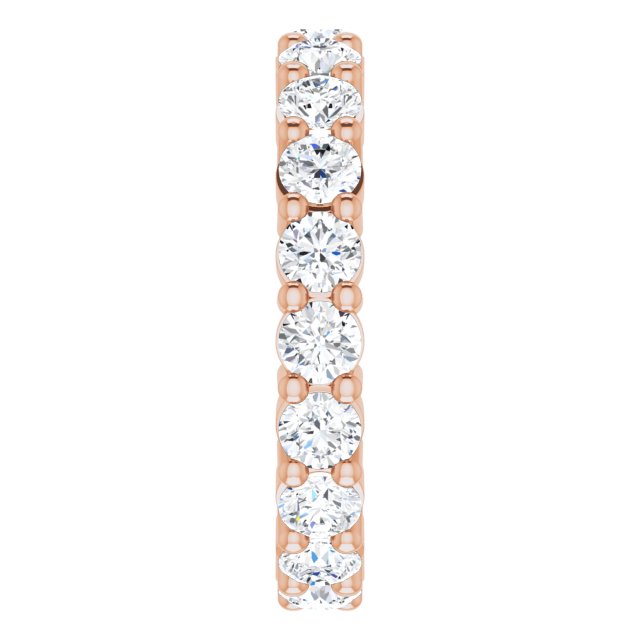 10K Gold Round Lab-Grown Diamond Shared-Prong Eternity Band – 2.75 mm Stones - Rose Gold - view 4