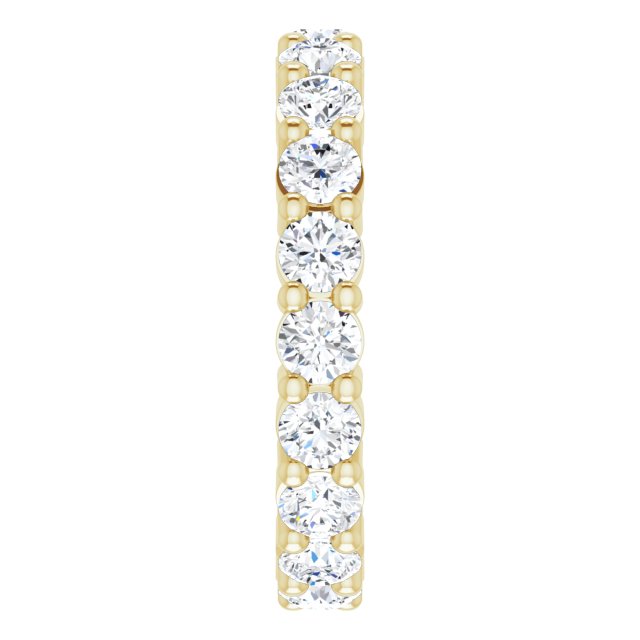10K Gold Round Lab-Grown Diamond Shared-Prong Eternity Band – 2.75 mm Stones - Yellow Gold - view 4