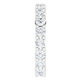 10K Gold Round Lab-Grown Diamond Shared-Prong Eternity Band – 2.75 mm Stones - White Gold - view 4