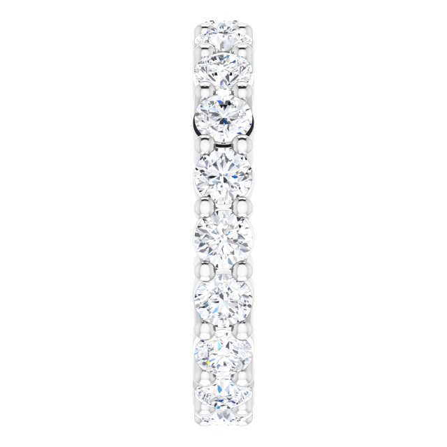 10K Gold Round Lab-Grown Diamond Shared-Prong Eternity Band – 2.75 mm Stones - White Gold - view 4
