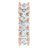 10K Gold Oval Natural Diamond Shared-Prong Eternity Band – 5x3 mm Stones - Rose Gold - view 4