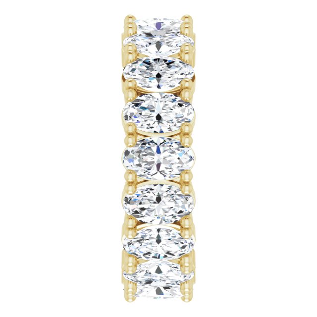 10K Gold Oval Lab-Grown Diamond Shared-Prong Eternity Band – 5x3 mm Stones - Yellow Gold - view 4