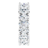 10K Gold Oval Lab-Grown Diamond Shared-Prong Eternity Band – 5x3 mm Stones - White Gold - view 4