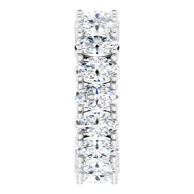 10K Gold Oval Lab-Grown Diamond Shared-Prong Eternity Band – 5x3 mm Stones - White Gold - view 4