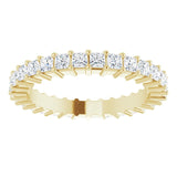 10K Gold Square Natural Diamond Shared-Prong Eternity Band – 1.75x1.75 mm Stones - Yellow Gold - view 3