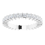 10K Gold Square Lab-Grown Diamond Shared-Prong Eternity Band – 1.75x1.75 mm Stones - White Gold - view 3