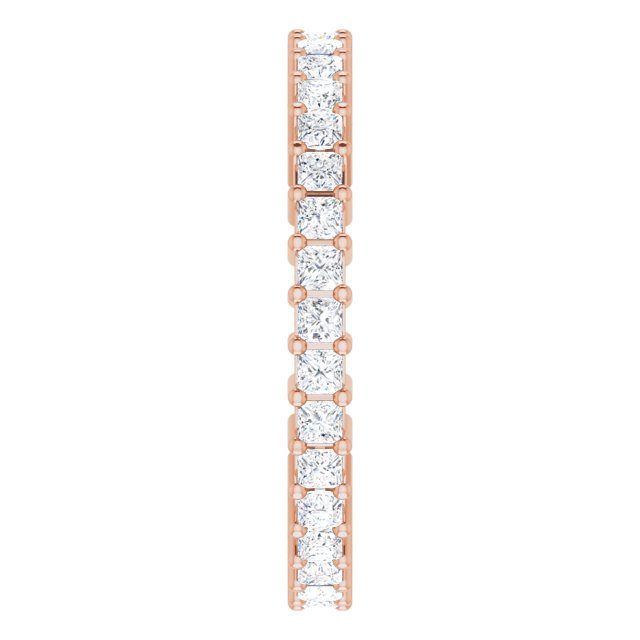 10K Gold Square Natural Diamond Shared-Prong Eternity Band – 1.5x1.5 mm Stones - Rose Gold - view 4