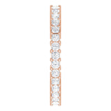 10K Gold Square Lab-Grown Diamond Shared-Prong Eternity Band – 1.5x1.5 mm Stones - Rose Gold - view 4