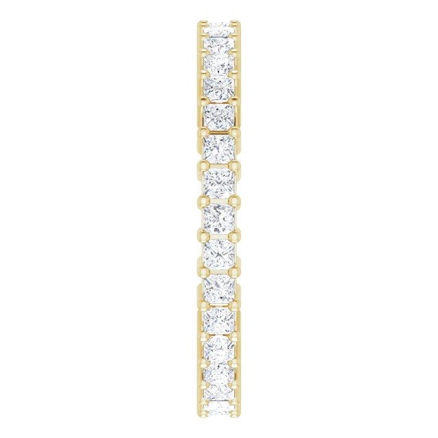 10K Gold Square Lab-Grown Diamond Shared-Prong Eternity Band – 1.5x1.5 mm Stones - Yellow Gold - view 4