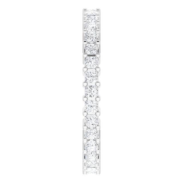 10K Gold Square Natural Diamond Shared-Prong Eternity Band – 1.5x1.5 mm Stones - White Gold - view 4