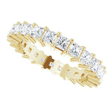 10K Gold Square Natural Diamond Shared-Prong Eternity Band – 2.25x2.25 mm Stones - Yellow Gold - view 5