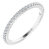 Platinum Round Lab-Grown Diamond Shared-Prong Eternity Band – 1 mm Stones