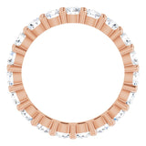 10K Gold Round Lab-Grown Diamond Shared-Prong Eternity Band – 2.75 mm Stones - Rose Gold - view 2