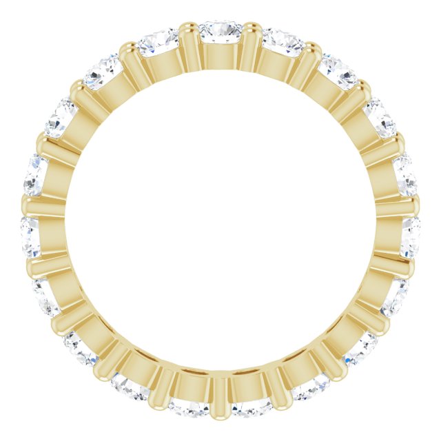 10K Gold Round Lab-Grown Diamond Shared-Prong Eternity Band – 2.75 mm Stones - Yellow Gold - view 2