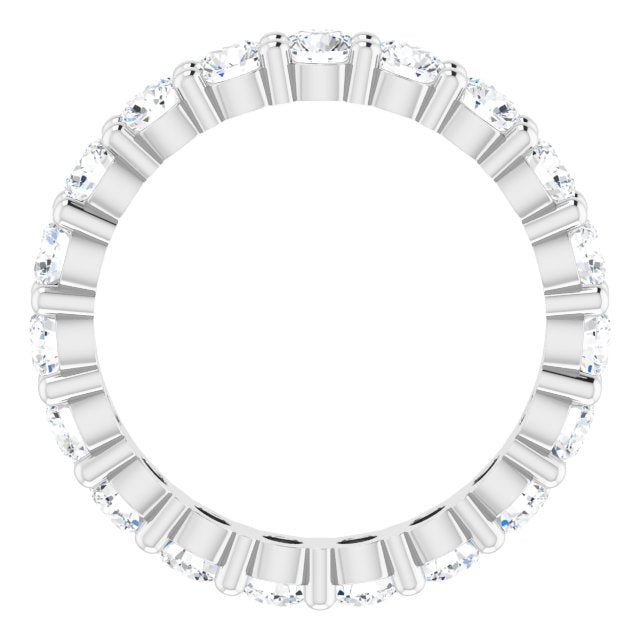 10K Gold Round Lab-Grown Diamond Shared-Prong Eternity Band – 2.75 mm Stones - White Gold - view 2