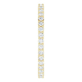 10K Gold Round Natural Diamond Shared-Prong Eternity Band – 1.3 mm Stones - Yellow Gold - view 4