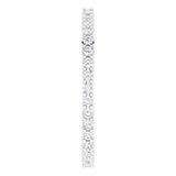 10K Gold Round Natural Diamond Shared-Prong Eternity Band – 1.3 mm Stones - White Gold - view 4