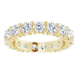 10K Gold Round Natural Diamond Shared-Prong Eternity Band – 3.2 mm Stones - Yellow Gold - view 3