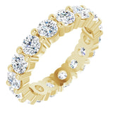 14K Gold Round Lab-Grown Diamond Shared-Prong Eternity Band – 3.4 mm Stones - Yellow Gold