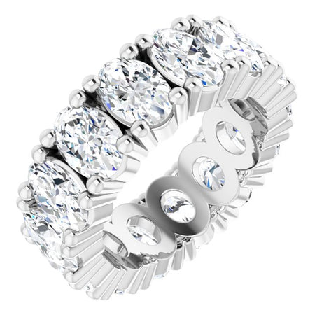 10K Gold Oval Lab-Grown Diamond Shared-Prong Eternity Band – 6x4 mm Stones - White Gold