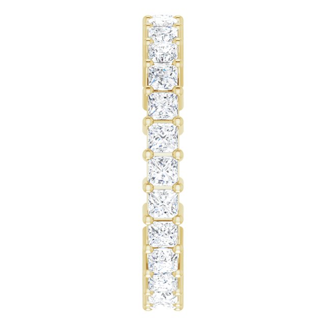 10K Gold Square Lab-Grown Diamond Shared-Prong Eternity Band – 2x2 mm Stones - Yellow Gold - view 4