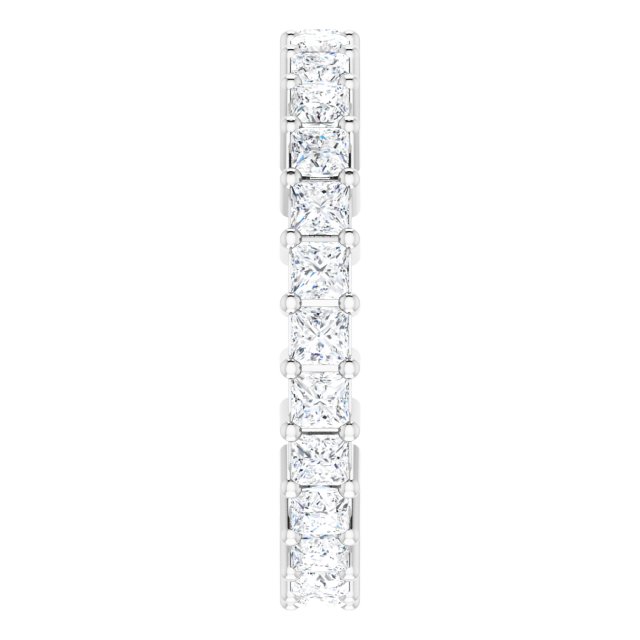 10K Gold Square Lab-Grown Diamond Shared-Prong Eternity Band – 2x2 mm Stones - White Gold - view 4