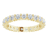 10K Gold Round Lab-Grown Diamond Shared-Prong Eternity Band – 2.25 mm Stones - Yellow Gold - view 3