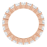 10K Gold Square Lab-Grown Diamond Shared-Prong Eternity Band – 2.75x2.75 mm Stones - Rose Gold - view 2