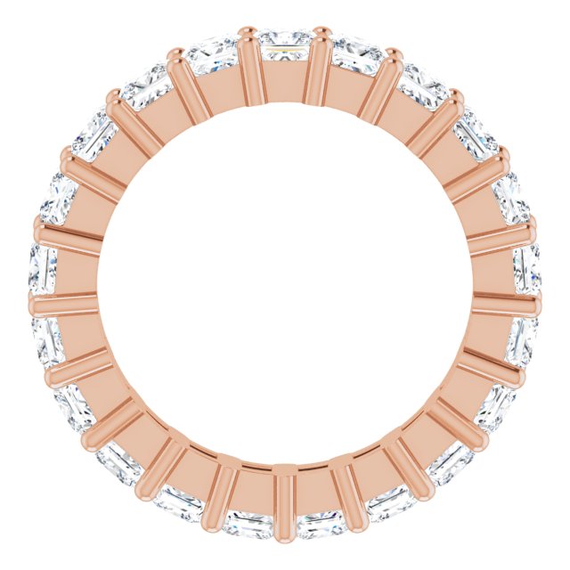 10K Gold Square Lab-Grown Diamond Shared-Prong Eternity Band – 2.75x2.75 mm Stones - Rose Gold - view 2