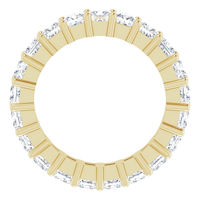 10K Gold Square Natural Diamond Shared-Prong Eternity Band – 2.75x2.75 mm Stones - Yellow Gold - view 2