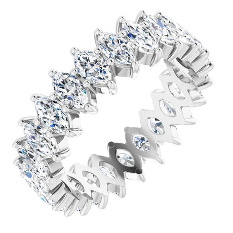 Platinum Marquise Lab-Grown Diamond Shared-Prong Eternity Band – 4.25x2.25 mm Stones