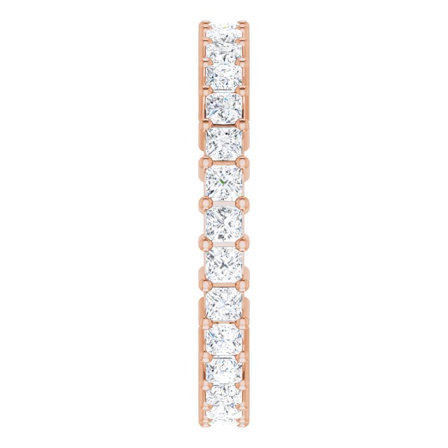 10K Gold Square Natural Diamond Shared-Prong Eternity Band – 1.75x1.75 mm Stones - Rose Gold - view 4