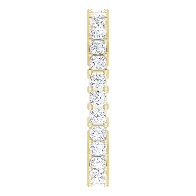 10K Gold Square Natural Diamond Shared-Prong Eternity Band – 1.75x1.75 mm Stones - Yellow Gold - view 4
