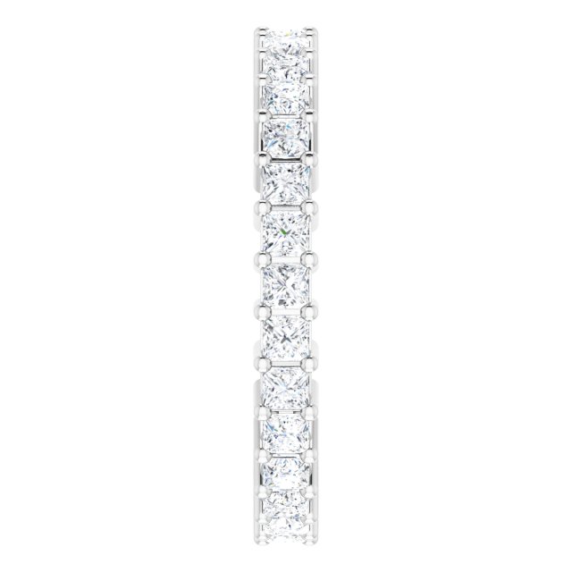 10K Gold Square Natural Diamond Shared-Prong Eternity Band – 1.75x1.75 mm Stones - White Gold - view 4
