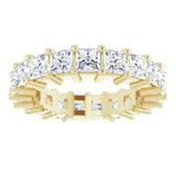 10K Gold Square Lab-Grown Diamond Shared-Prong Eternity Band – 3x3 mm Stones - Yellow Gold - view 3
