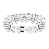 10K Gold Square Lab-Grown Diamond Shared-Prong Eternity Band – 3x3 mm Stones - White Gold - view 3