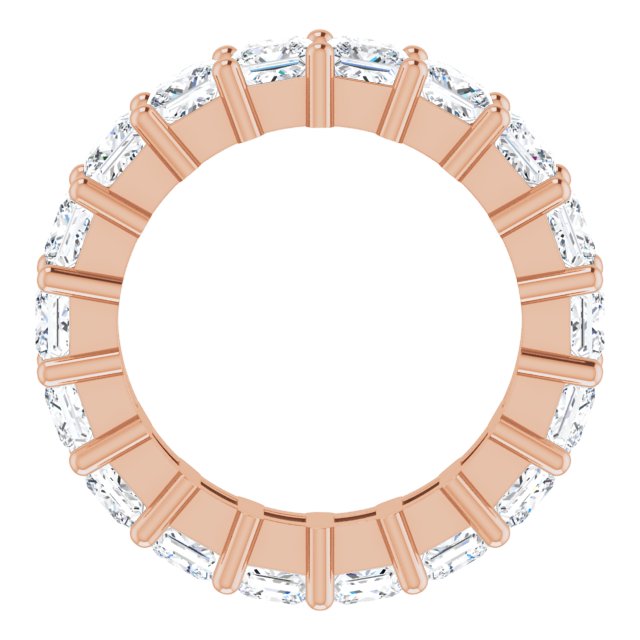 10K Gold Square Natural Diamond Shared-Prong Eternity Band – 3.25x3.25 mm Stones - Rose Gold - view 2